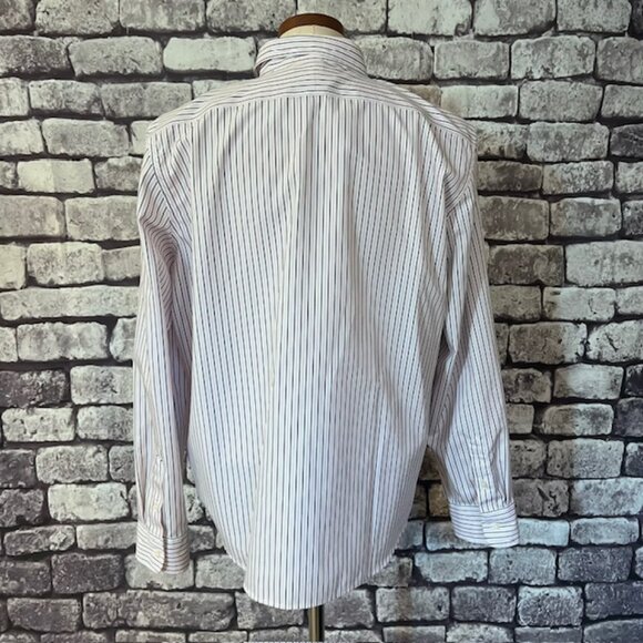 Lauren Ralph Lauren White & Black Pinstripe Non Iron Blouse Size XL - Picture 5 of 8